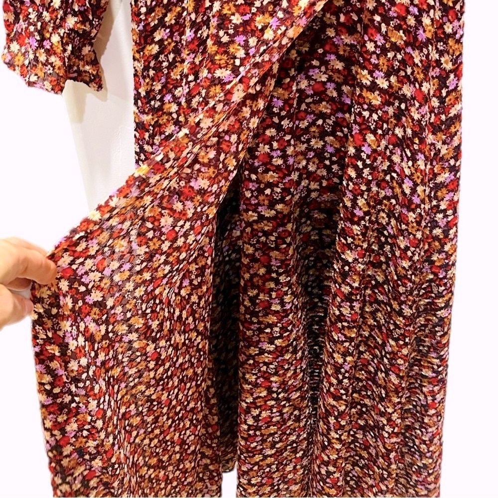 MADEWELL Like New Clipdot Spring Prairie Long Sleeve Crossover MIDI Dress Size 0 - Picture 7 of 9
